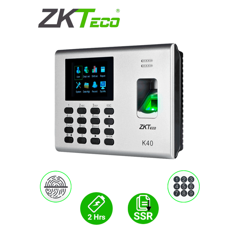 K40 ZKT061025 ZKTECO K40 - Control de Acceso y Asistencia Simple