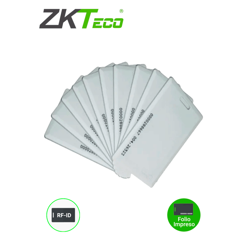 EM4200 pack 10 ZAS475002 ZKTECO IDCARDKR2K - Paquete con 10 tarje